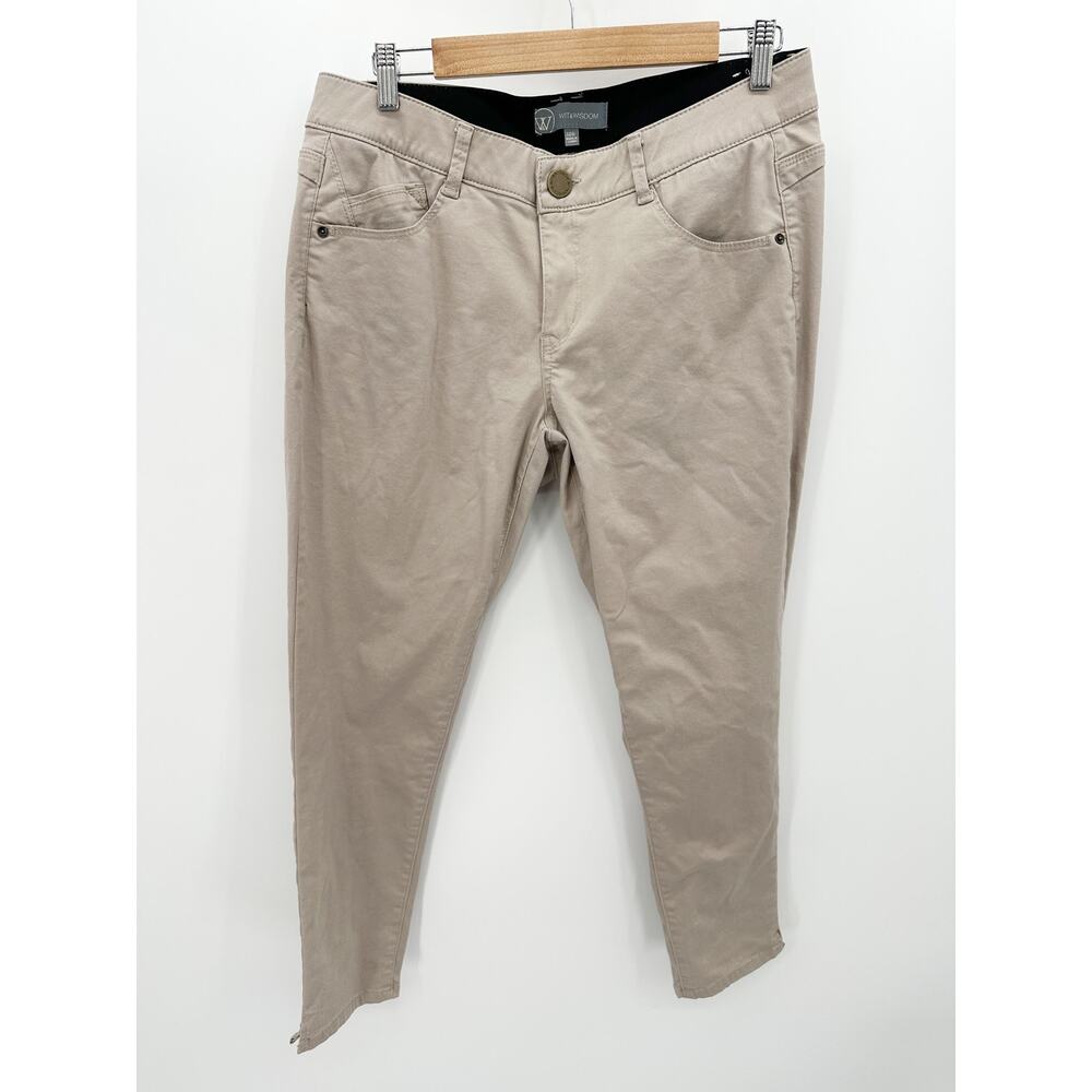 Wit & Wisdom Women‎ 14W Khaki Tan Stretch Cotton Blend Pants LVM1516X2